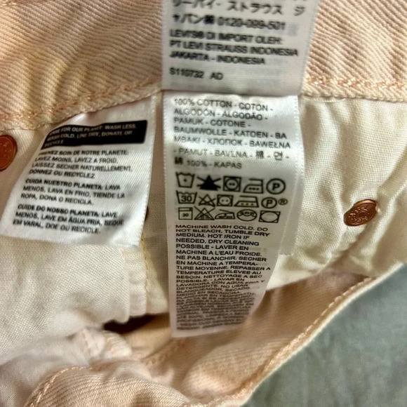 💖”Levi’s 501” Baby Pink Distressed Cut Off Short w/ Fringe Size 27💗 - Picture 7 of 14